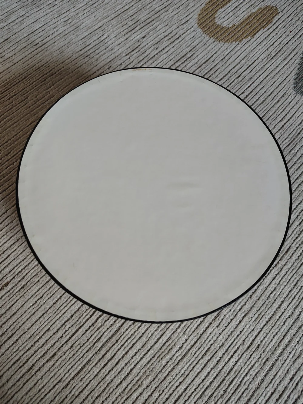 Chanel Round Hat Box in White with Black Trim